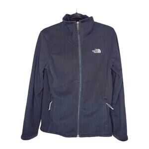 The North Face Size Med Soft Shell Full Zip Mock Neck Fuzzy Fleece Lined Jacket